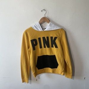 Victorias Secret Pink Hoodie - Yellow Size Small